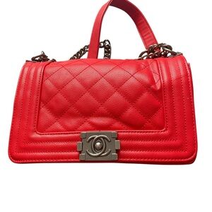 Red Quilted Crossbody Shoulder bag